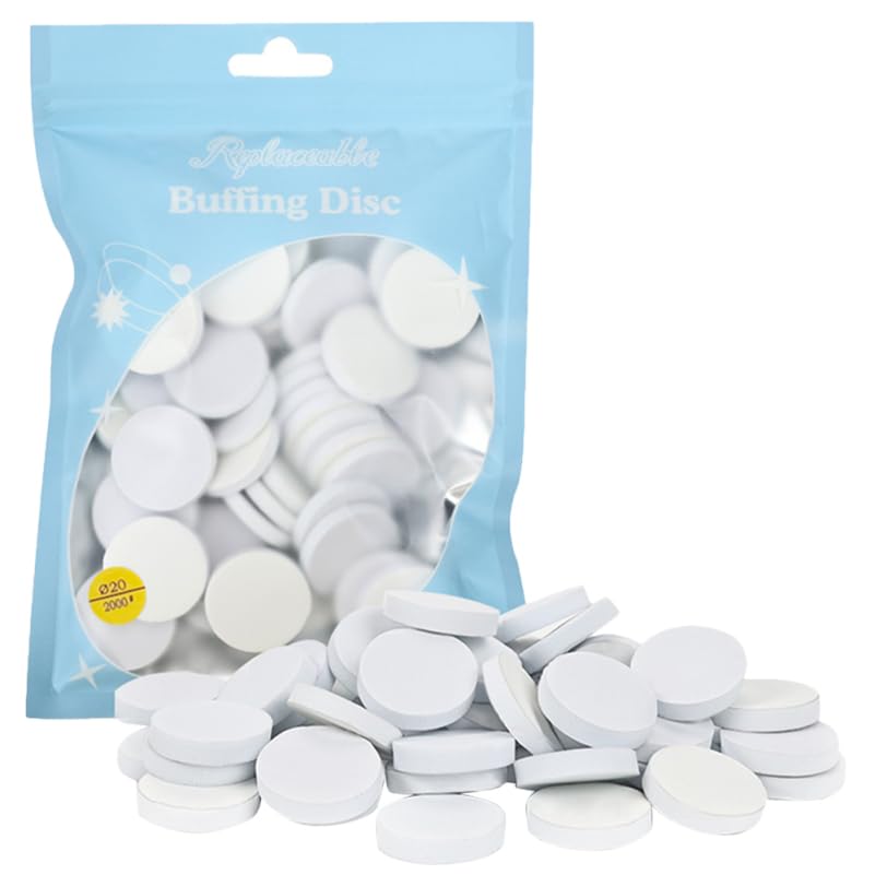 GALPADA 50pcs Self-adhesive Nail Buffing Discs Replaceable Polishing Pads for Nail Grinding Smooth Edges Shine Finish Compatible with Sanding Machines