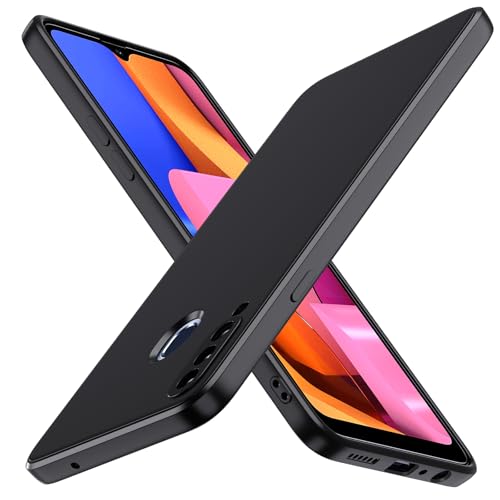 ivoler Negro Mate Funda para Samsung Galaxy A20s con Protección de Cámara, Carcasa Protectora Antigolpes, Ultrafina Suave TPU Silicona Caso Delgada Anti-Choques Case