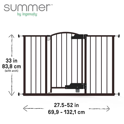 Ingenuity Easy Open Baby Gate & Dog Gate, Hands-Free Open Patent-Pending Foot Pedal, 27.5"-52" Wide, 28" Tall, Hardware or Pressure Mounted, Install in Doorway, Bottom of Stairs, or Wall - Espresso - image 5