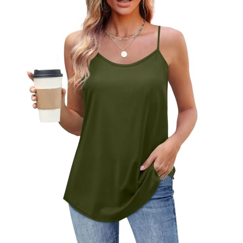 Loose Fit Vests for Ladies Summer Fall Sleeveless Spaghetti Strap Cami Tank Plain Top Vests Women 2025 Trendy2