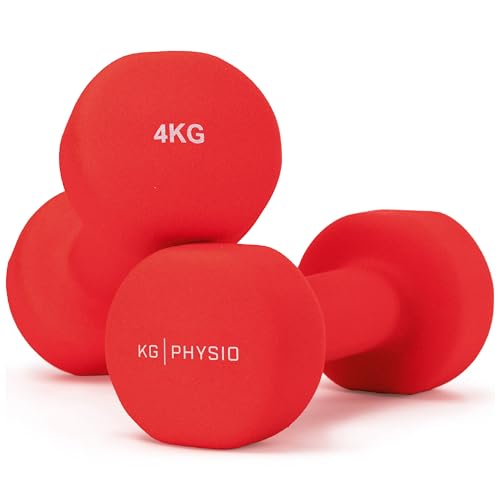 KG PHYSIO Neopren Hanteln Set - Inkl. Fitnessposter mit 32 Übungen,...