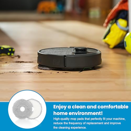 Image of 8 Pack Replacement Mop Pads Compatible with iRobot Roomba 505X Combo, Plus 405 Combo /505 Combo /507 Combo /4020 Combo Robot Vacuum Cleaners, Reusable & Washable Microfiber Mop Cloth Refill