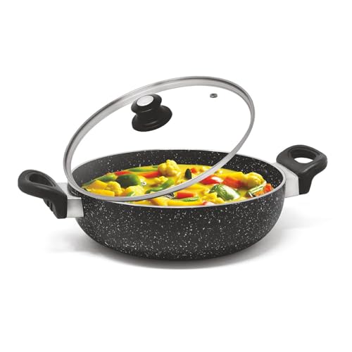 Signoraware Perfecto 6 Coating Non Stick Kadhai 28cm | Gas & Induction Compatible | Low-Oil Cooking | Ergonomically Designed | Ideal for Frying, Saute