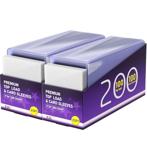 400 Card Sleeves Top Loaders for Cards, Toploaders Premium Baseball Card Sleeve Hard Plastic, 3