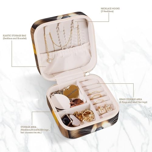 Mini boîte à bijoux pour bagues et colliers avec motif raton laveur d'automne - 6