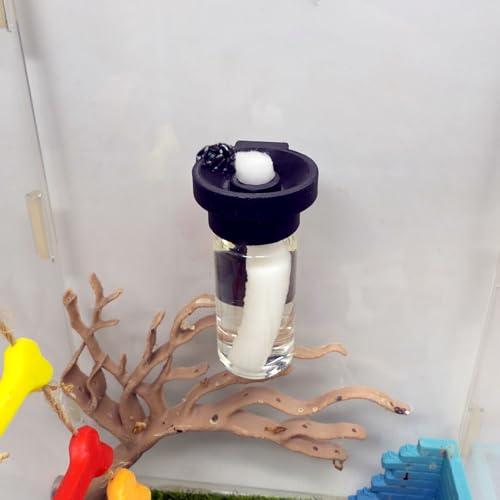 Jumping Spider Water Dispenser Magnetic Hanging Feeder Suitable for Jumping Spiders Tarantulas Praying Mantises Arboreal Animals and Other Small Animal Enclosure Accessories (Black 10ML)