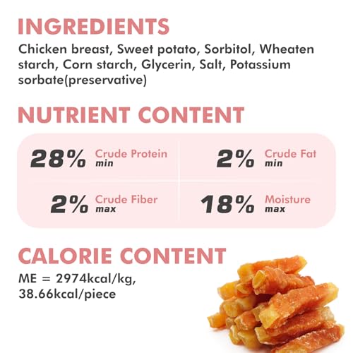 Dog-Treats-Chicken-Wrapped-Sweet-Potato-Dog-Treats-Rawhide-Free-Healthy-Dog-Snacks-Soft-Dog-Treats-for-Puppy-and-Small-Dogs-25-oz Dog Treats Chicken Wrapped Sweet Potato Dog Treats Rawhide Free Healthy Dog Snacks Soft Dog Treats for Puppy and Small Dogs 25 oz