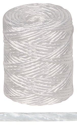 bobina - hilo de rafia en color blanca, peso de 700 g, resistente, ideal para manualidades y trabajos de atado y decoración.