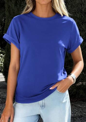Image of PRETTYGARDEN Womens Summer Tops Short Sleeve Shirts