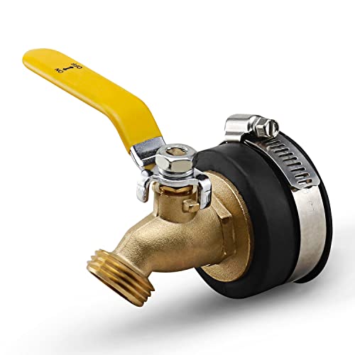 Image of Midline Valve XUD2 Sillcock Hose Ball Valve with Lever HANDLE for Testing and Draining; 2 in; Rubber Cap with Stainless Steel Band and Clamp
