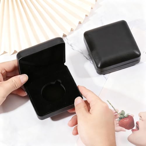 2 piezas caja exhibidora para monedas de 45 mm con forro de terciopelo miniatura 5