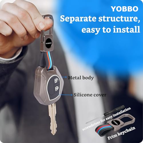 Image of Yobbo Car Accessories Key Cover Compitable for Suzuki Swift Ertiga Wagonr Celerio Swift Dzire Alto Fronx Breza S Presso Ignis 2 Button Remote Key Metal
