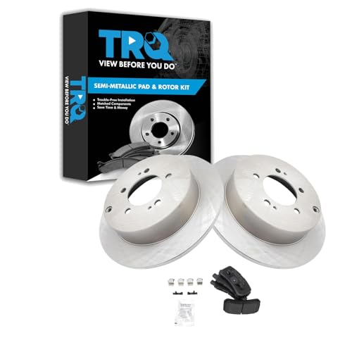 Image of TRQ Rear Brake Pad and Rotor Set Semi Metallic