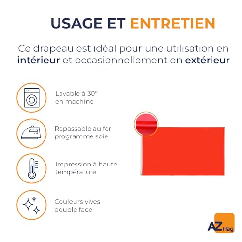 Grand drapeau rouge de qualité supérieure 250x150 cm avec oeillets robustes - 6