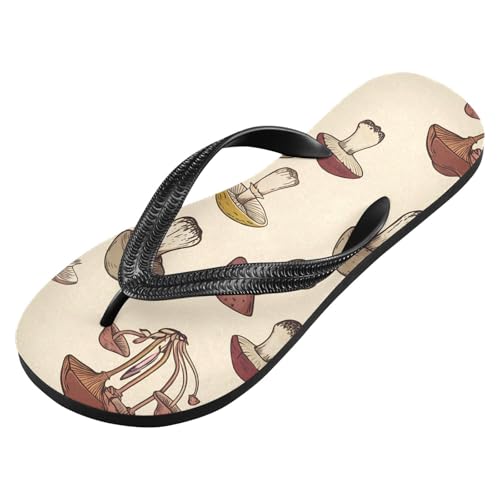 Sinestour Brown Mushroom Flip Flops for Beach Thong Sandals Anti-slip Lightweight Beach Slippers for House Indoor Outdoor2