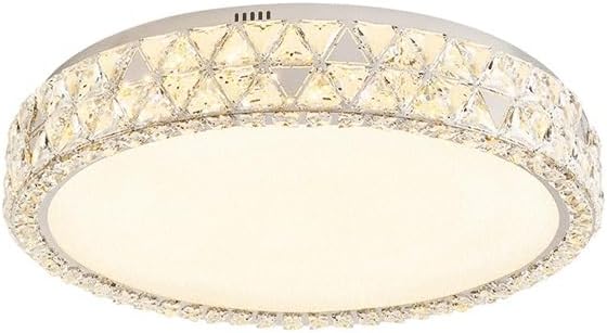 Modern Simplicity White Crystal Round Ceiling Lamps Modern Simple Bedroom Light LED Source Flush Mount Lighting for Living Room Dining Hotel
