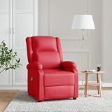 Vivastate Comforting Red Faux Leather Massage Chair for Relaxation, Manual Reclining and 6-Point Vibration Massage, Durable and Cozy Design