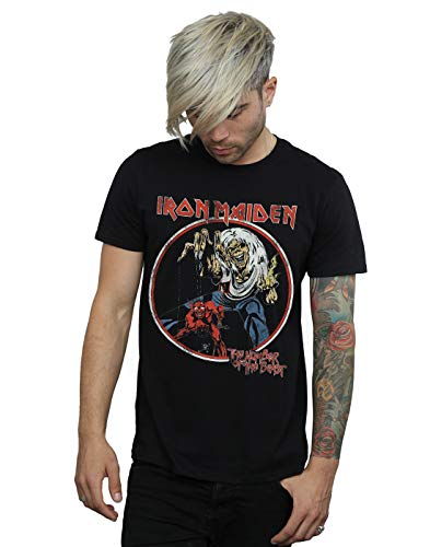 Absolute Cult Iron Maiden Hombre Number of The Beast Camiseta Negro Large