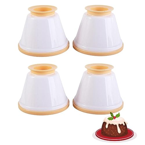 Pokinge 4 Pcs Pudding Molds Cups with Lids, Reusable Panna Cotta Mould Custard Cup Ramekins Small Sauces Dipping Bowls Traditional Jelly Mould Baking Tools(B)