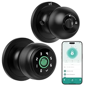 Lockin 4 in 1 Smart Door Knob, Fingerprint Door Lock with APP Control, Auto Door Lock and Keyless Door Knob with Code, Electronic Door Lock for Bedrooms Garage Apartments Offices