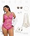 FeelinGirl Lingerie for Women Bodysuits V Neck Lace Body Suits Shapewear Tummy Control Corset Tops for Women Pink XXL