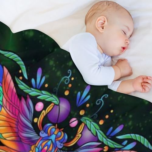 Couverture Libellule Douce : Un Cocon de Tendresse en Flanelle pour Petits et Grands