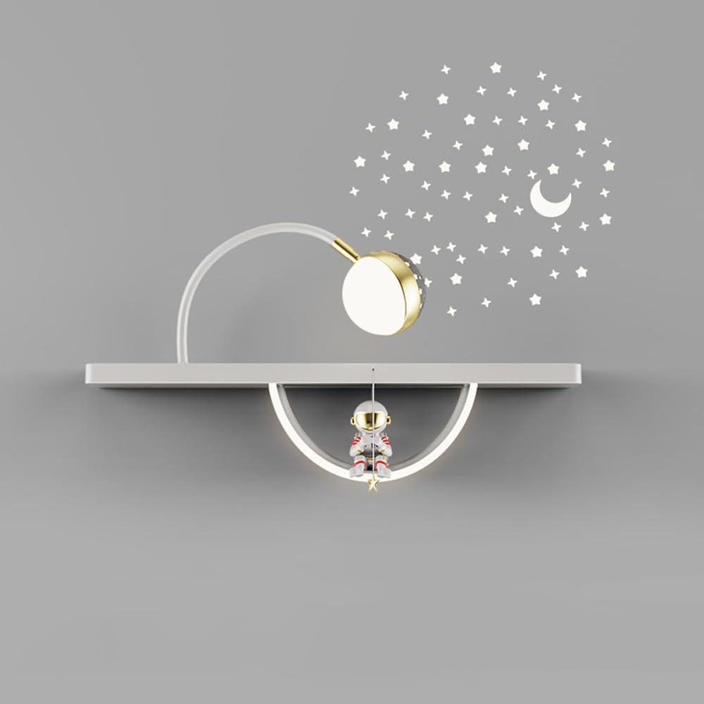 Lampe murale astronaute avec projecteur d'étoiles et veilleuse blanche LED chambre