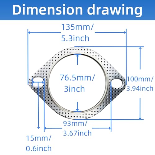 Image of 2-Pack 3-Inch Exhaust Gasket & 2-Bolt Exhaust Flange Repair Kit