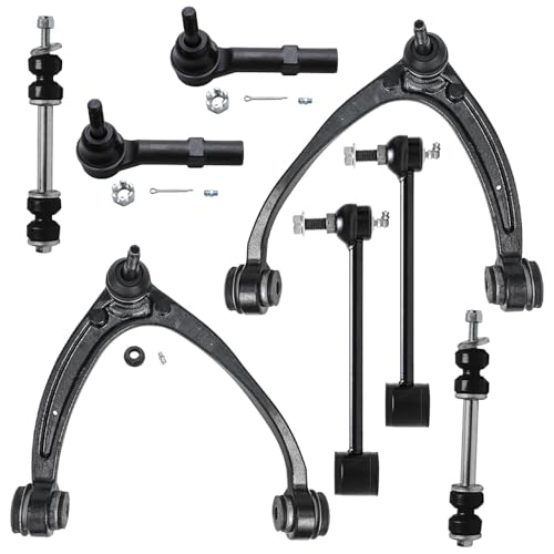 Image of Detroit Axle - 8pc End Kit for Chevy Suburban GMC Yukon XL 1500 Avalanche Tahoe Cadillac Escalade ESV EXT, Front Upper Control Arms with Ball Joints Outer Tie Rods, Front Rear Sway Bars Replacement