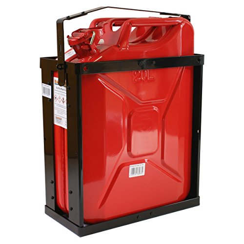 20 Liter Kanister rot mit Halterung und Sicherungsstift Stahlblechkanister Set