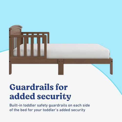 Image of Graco Benton Toddler Bed, Hazelnut | GREENGUARD Gold Certified, Fits Standard Full-Size Crib & Toddler Mattress, Toddler Safety Guardrails Included, Easy Assembly