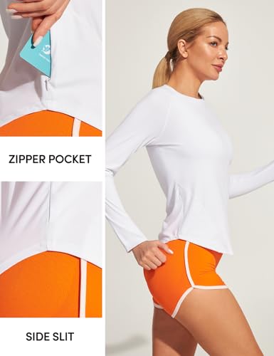 IUGA Rash Guard for Women with Pockets UPF 50+ SPF Shirts for Women Long Sleeve UV Sun Protection Clothing Hiking Swim Shirt4