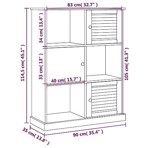 Mueble librería VIGO de madera maciza de pino gris de alta resistencia 4