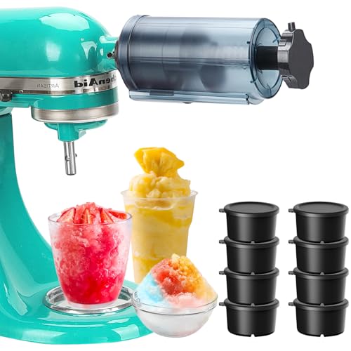 Aien Shaved Ice Attachment for KitchenAid Stand Mixer, Snow Cone Shaved Ice Machine with Coarse and Fine Blades,8 Ice Cube Molds,Kitchen Aid Accessories and Attachments by Aien - Used condition - CA$25.49