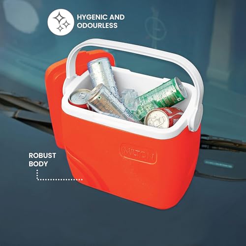 Milton Super Chill 3 PU Insulated Ice Pail 2.06 litres with Portable Handle, Chiller, Ice Cubes Storage Bucket, Cooler Box for Travel Party Car Picnic Road Trip, Orange