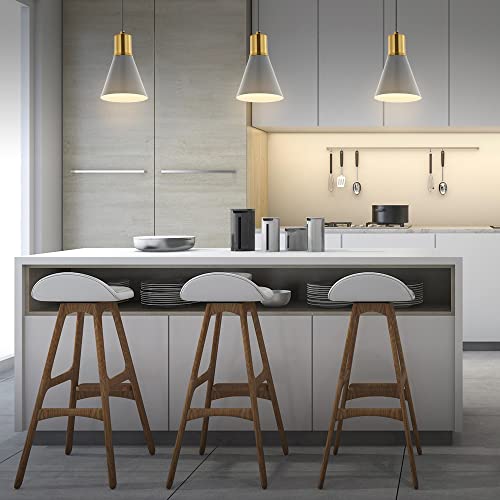Image of JONATHAN Y Apollo Mid-Century 1-Light Pendant 6 inch, Gray /Brass Gold