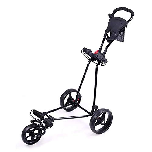 BOYZ 3 Wheel Golf Push Cart with 360 Rotating Front Wheel, One Second