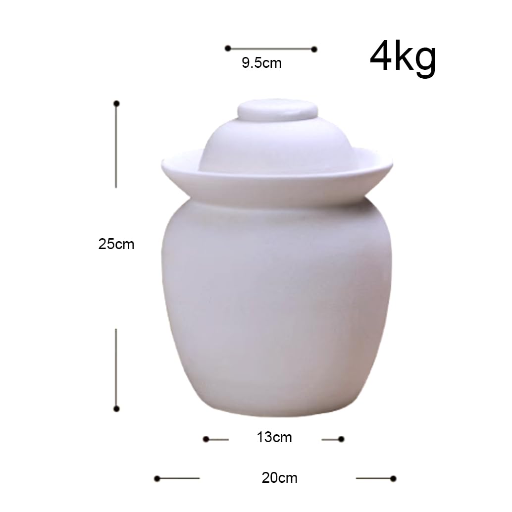 Kit di Barattolo di Fermentazione Tradizionale Barattolo di Sottaceti in Porcellana Grezza Cinese per Sottaceti Kimchi, Ceramica a Doppia Faccia in Vetro Che Ferment 4kg