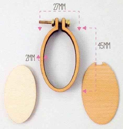 Dandelyne 2.7cm x 4.5cm Miniature Embroidery Hoop Pack with Necklace