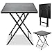 BRUBAKER Gartentisch Bergamo - 58 x 58 cm Balkontisch wetterfest - Metall Beistelltisch klappbar - Campingtisch eckig mit Stein Optik - Klapptisch für Balkon, Terrasse - Bistrotisch - Grau
