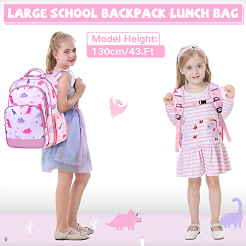 VASCHY Kids School Backpack Lunch Box Bag Combo, Children BookBag Schoolbag Set