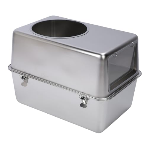 Arenero Cerrado de Acero Inoxidable para Gatos con Tapa miniatura 1