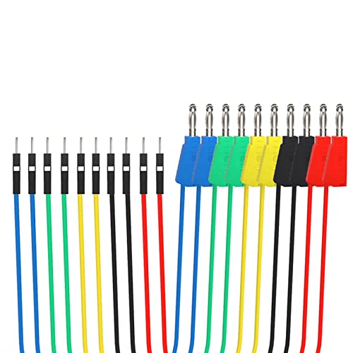 Image of Banana Plug Jumper Wires 10Pcs, Stackable Silicone Test Leads | Breadboard & Electrical Testing | Flexible & Colorful Cables | DIY Electronics