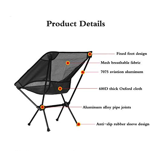Chaise camping ultralégère robuste supportant jusqu'à 150 kg - 4