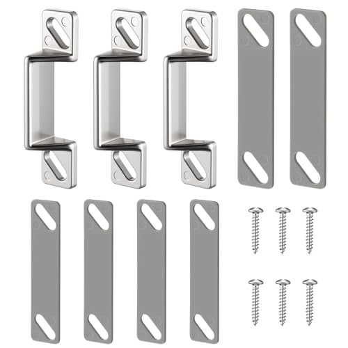 Avenuebool Screen Door Latch Replacement Kit Compatible with Prime-Line K 5148 1-11/16 in. Zinc Diecast Constructed Strike Plate Assortment for Storm and Screen Door Hardware(3 Silver)