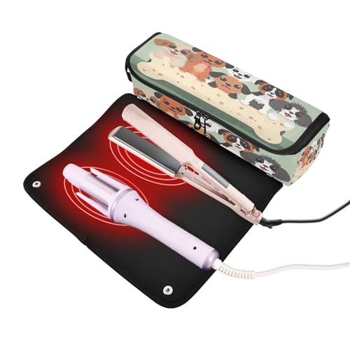 Bolsa de viaje para herramientas de cabello Zhirexin con tapete resistente al calor para planchas y accesorios miniatura 2