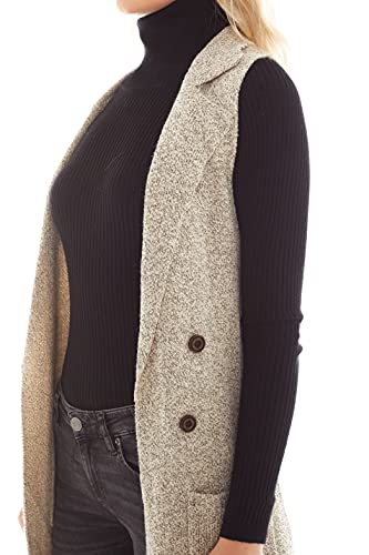 Image of Love Tree Women's Sleeveless Long Sweater Vest Open Front Knit Cardigan Waistcoat