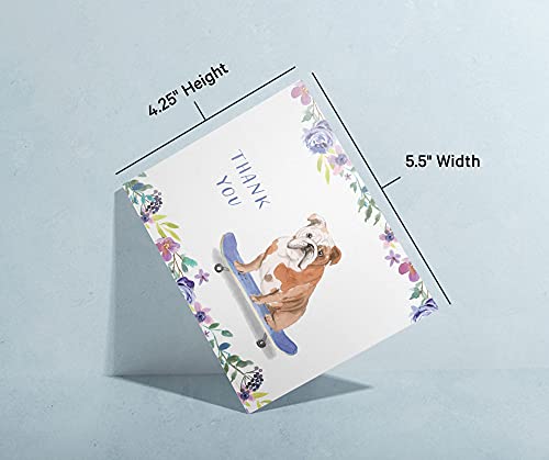 Image of Twigs Paper Assorted Dogs Thank You Cards, 24 Dog Note Cards | Small size, blank inside, envelopes included, a gift for pet lovers & pet parents, bulk value set