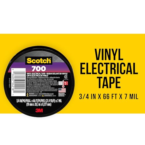 Scotch Vinyl 700 Electrical Tape, 1 Roll, Black...