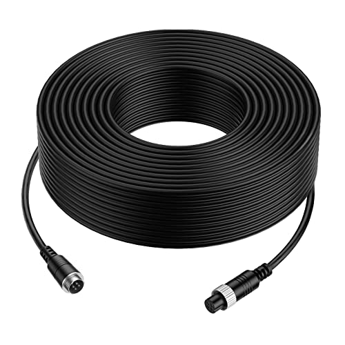 EKYLIN 65FT 20M Car Video Extension Cable 4Pin Aviation for CCTV Rearview Camera Truck Trailer Camper Bus Motorhome Vehicle Backup Monitor Waterproof Shockproof System